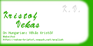 kristof vekas business card